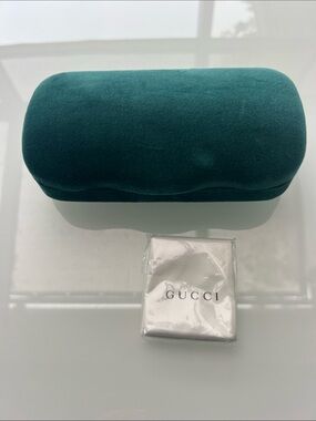 Gucci (Case Only) Teal Velvet Sunglasses Case with Branded Pouch